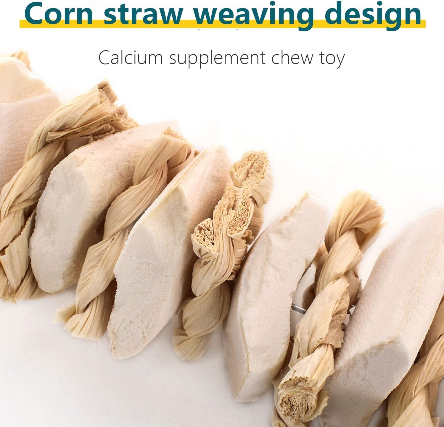 Newsmy 2 Pack Parrot Chewing Toys with Natural Cuttlefish Bone and Apple Stick, Hanging Bird Toys for Budgie Cockatiel and Parakeet, Calcium and Beak Care Toy — view 2