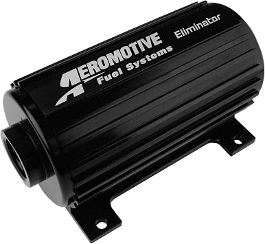 Aeromotive Eliminator Inline Fuel Pump - High Flow 12V Electric External or Submersible Fuel Pump, for EFI & Carbureted Gas or E85 Engines, Universal Fit, ORB-12 Inlet / ORB-10 Outlet - 11104