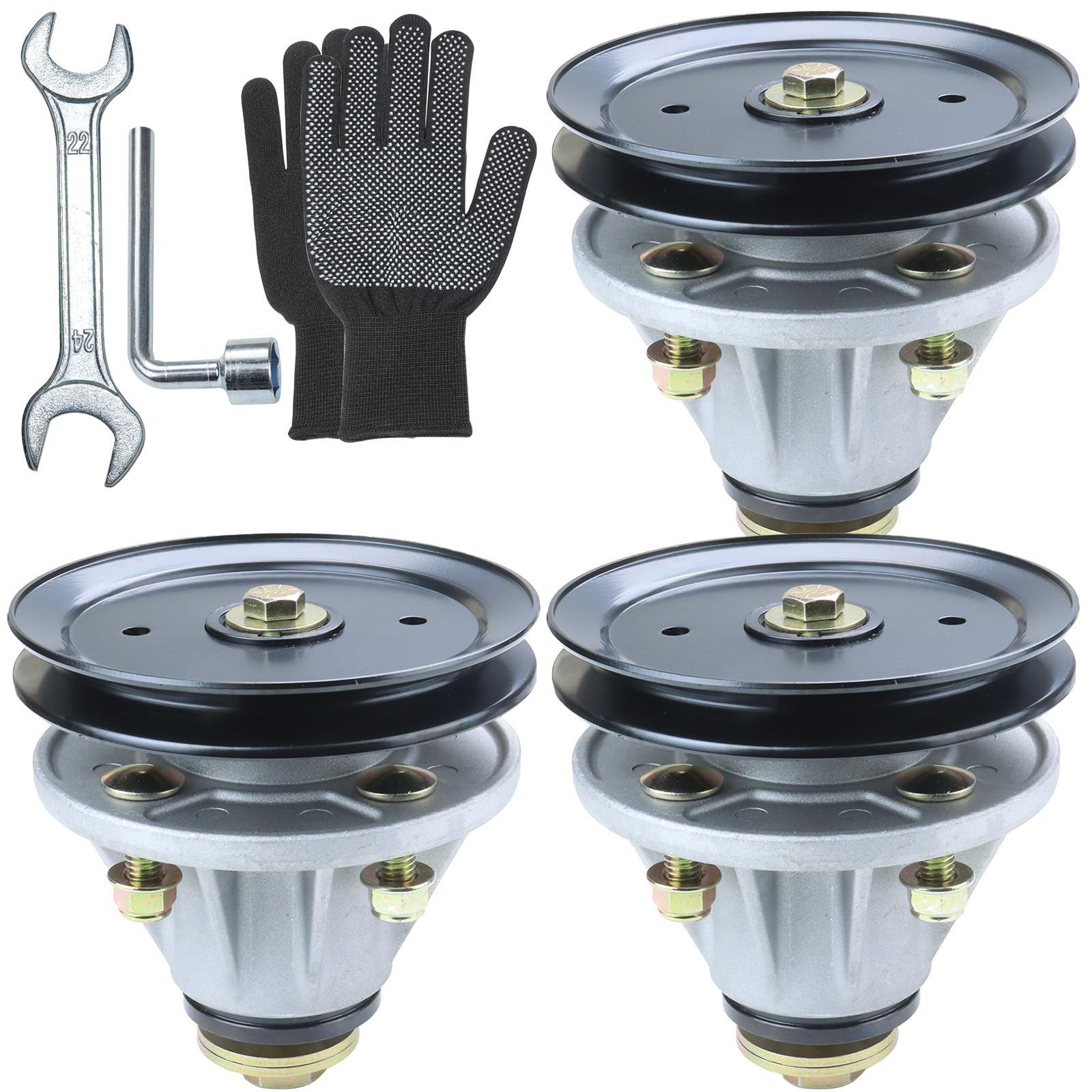 GUSUHAWK 3 Pack 51510000 Spindle Assembly with 07340767 Pulley Replaces 61543800 for Ariens Zoom XL 42, Zoom XL 48, Zoom XL 48 Carb, Zoom XL 54 Lawn Decks