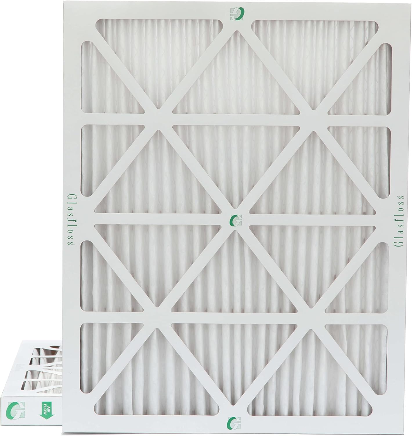 20x25x2 MERV 10 Pleated 2" Inch AC Furnace Air Filters by Glasfloss. Quantity 2. Actual Size: 19-1/2 x 24-1/2 x 1-3/4