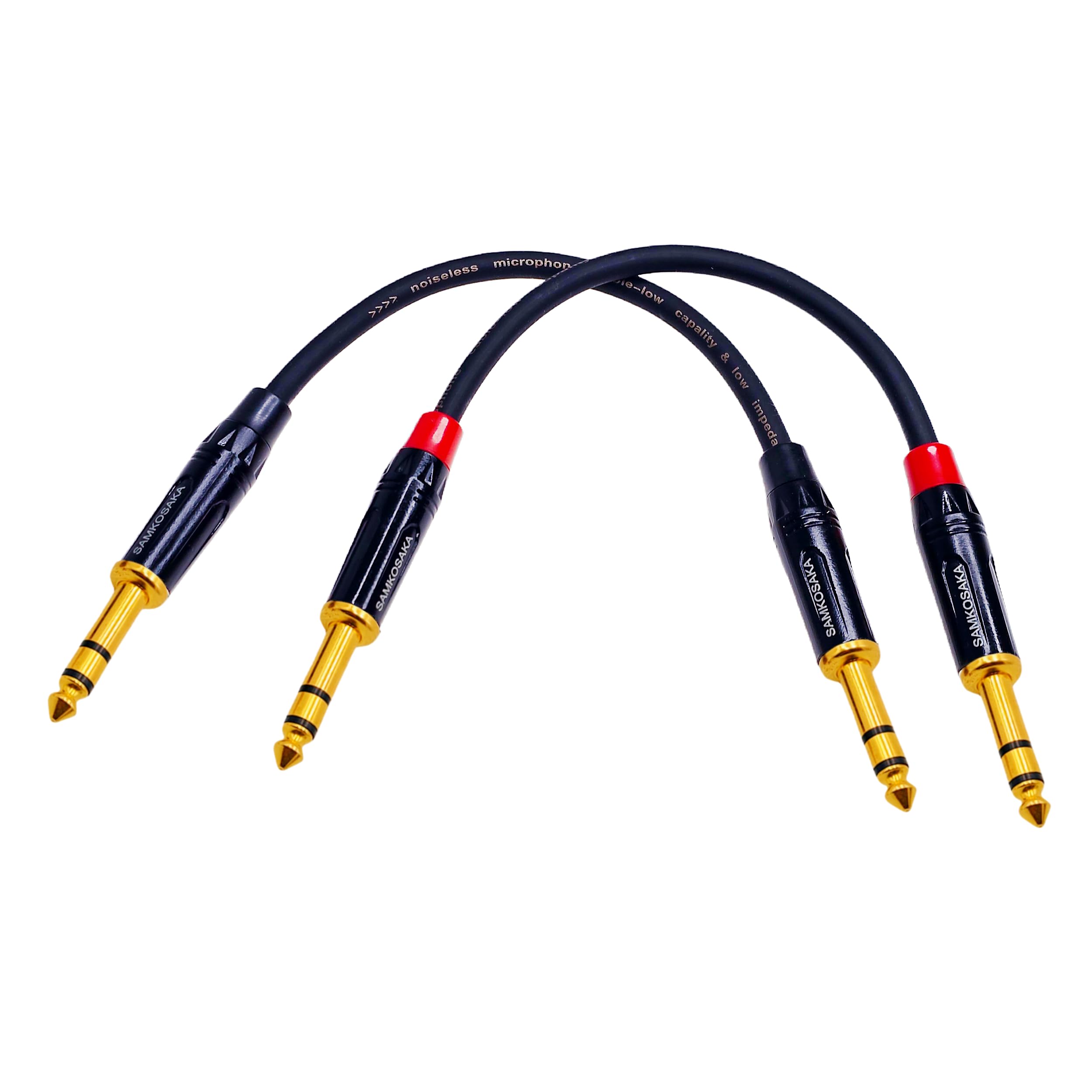 Câble TRS 6,35 mm Samkosaca cordon audio stéréo mâle-mâle de 15 cm - 5