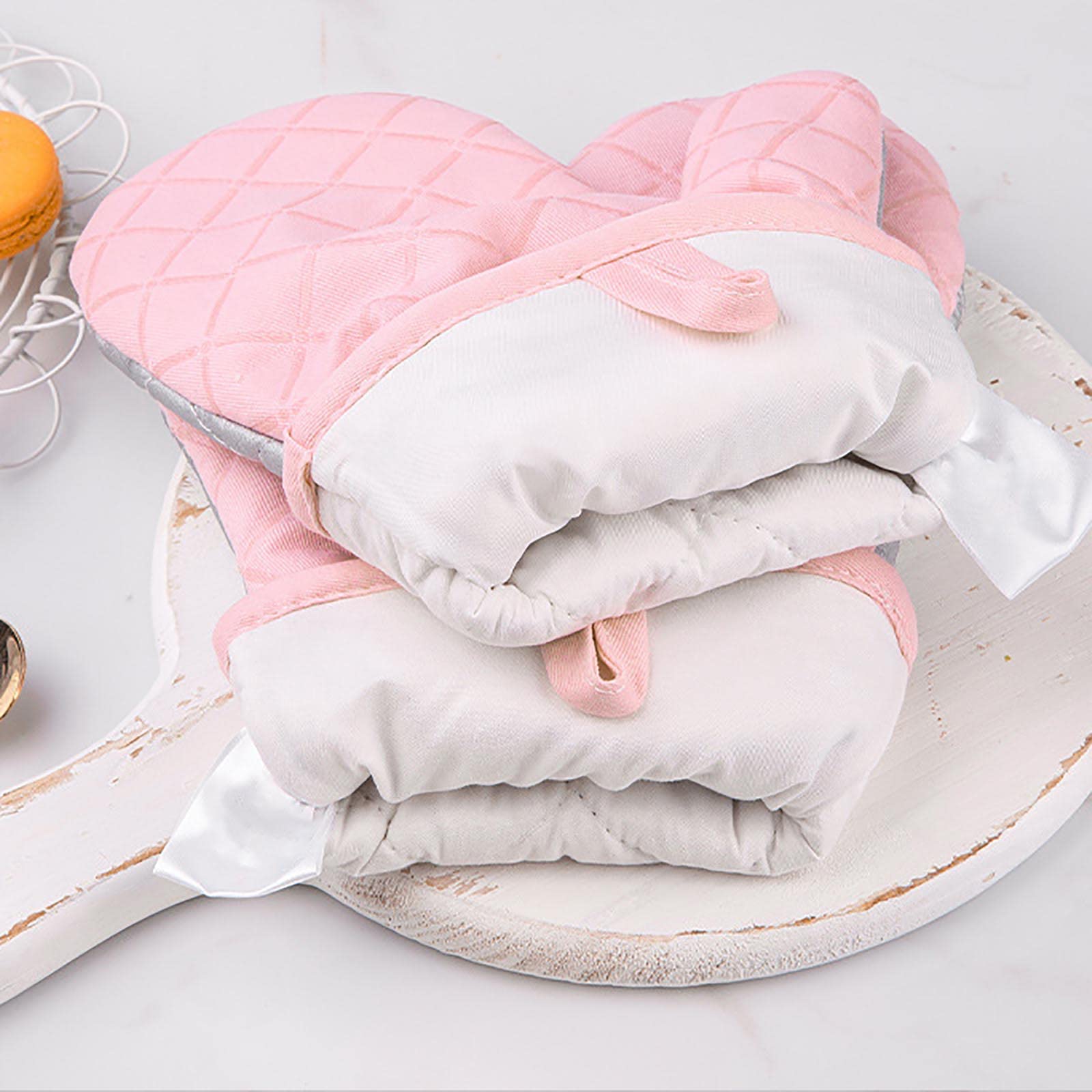 2 szt. Rękawice kuchenne do kuchni, rękawice do kuchenki mikrofalowej, kuchenne rękawice do pieczenia żaroodporne rękawice kuchenne do podkładu gotowania grilla, czerwone