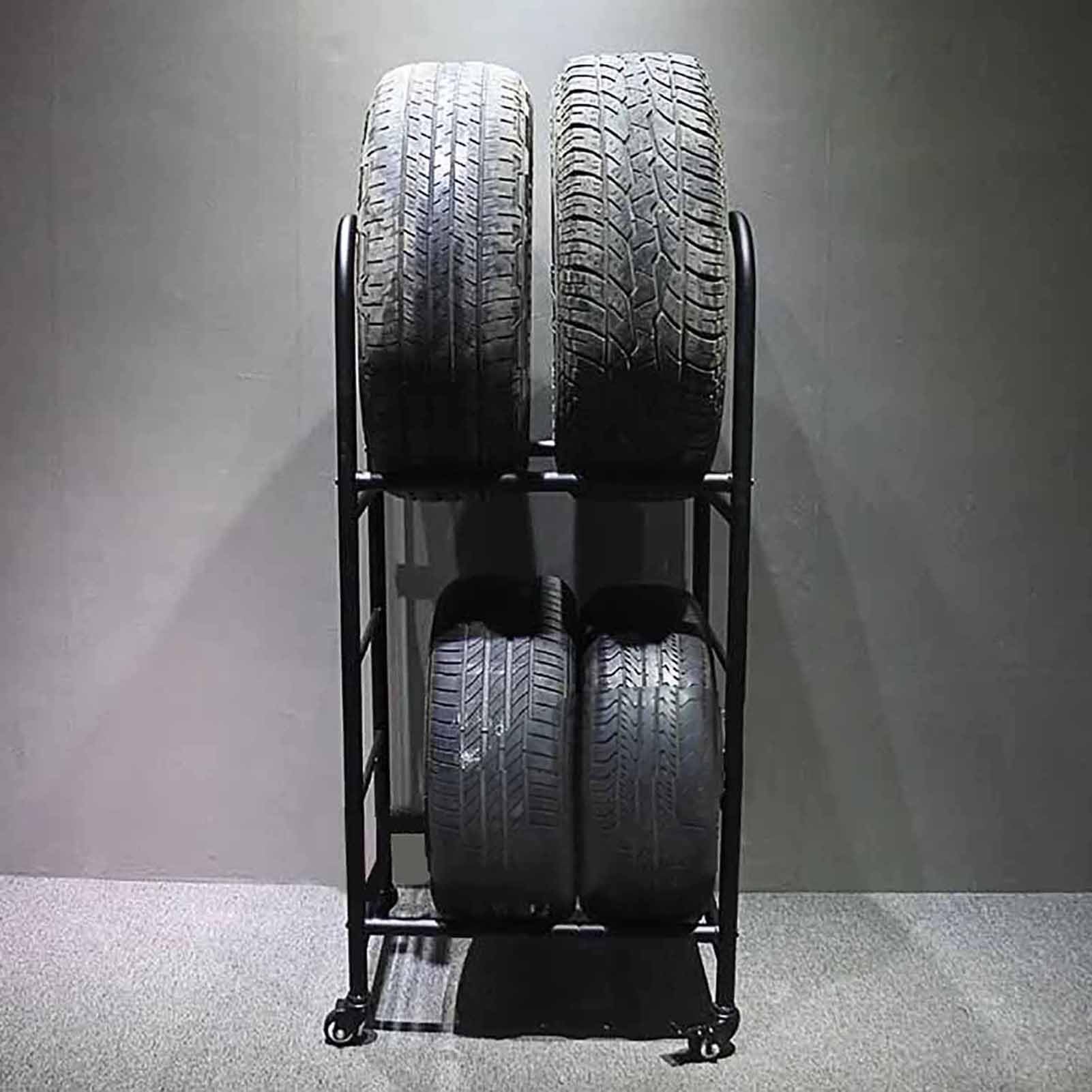 Rack à pneus de voiture et moto mobile étagère compacte largeur 66 cm