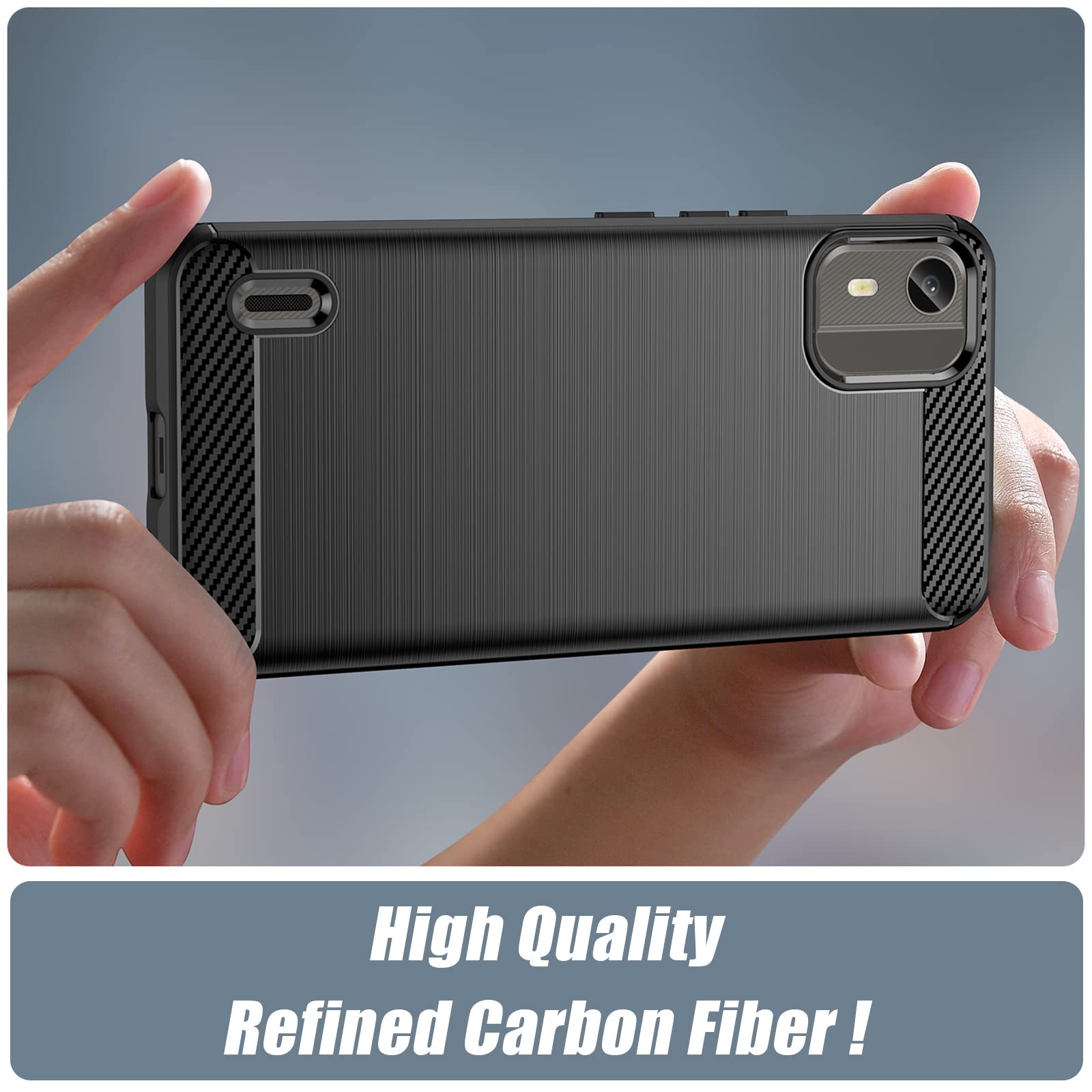 SCL Handyhülle Für Nokia G22 – Carbon Design, Stoßfest, Blau, TPU