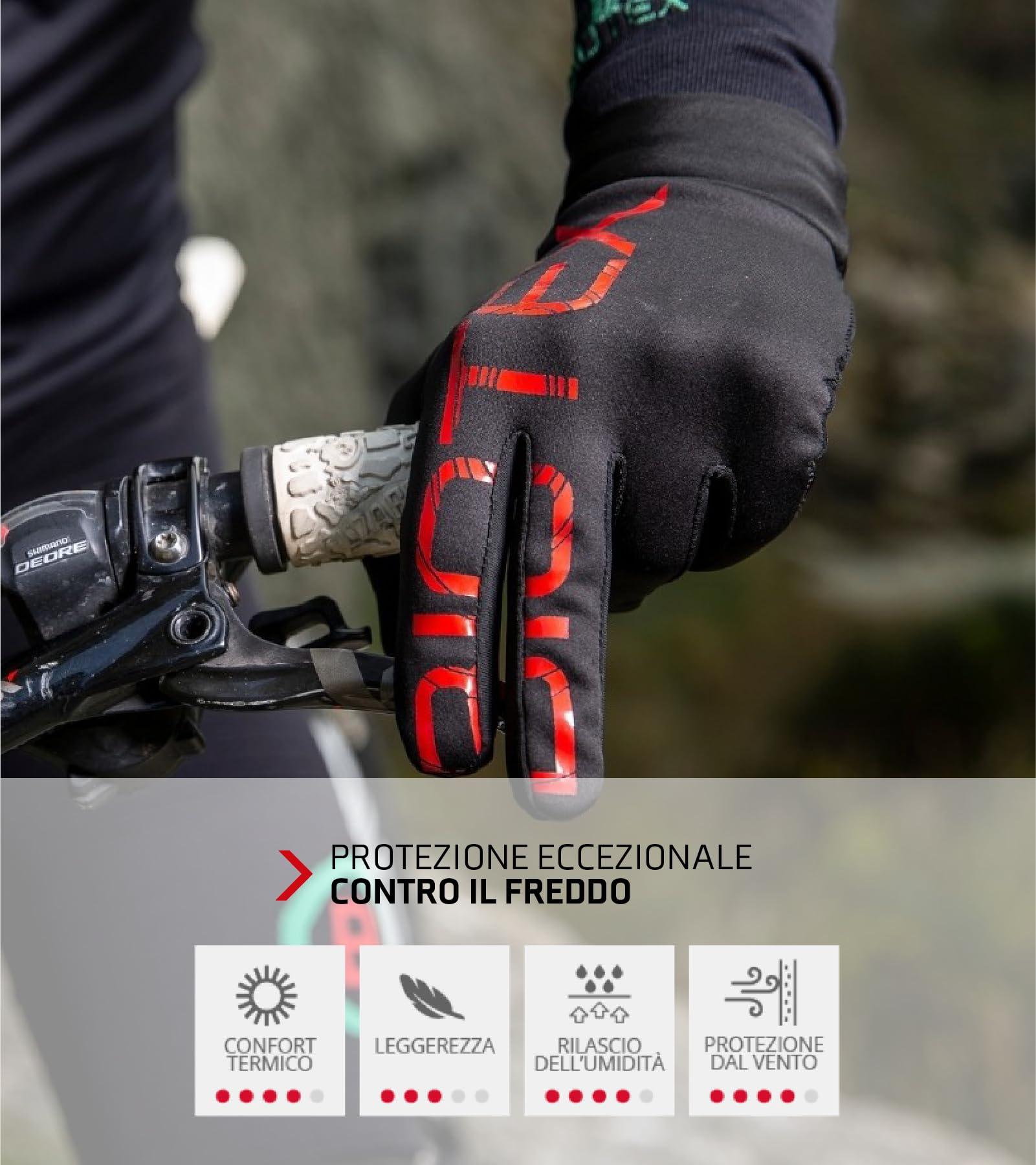 BIOTEX Guantes térmicos táctiles para invierno, con tecnología táctil, ropa interior técnica deportiva, ideal para ciclismo, MTB, correr y caminar