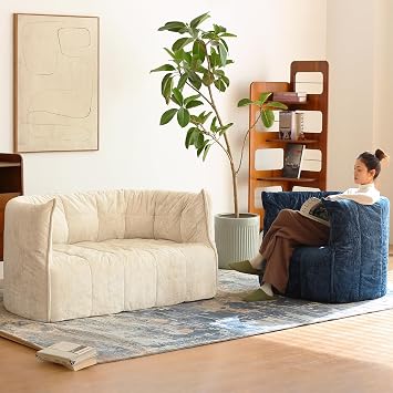 N&V Mid Century Brigantin Deep Relaxation Sofa, Soft Premium Chenille, for Living Room Bedroom and Office (Royal Purple, ThreeSeater)