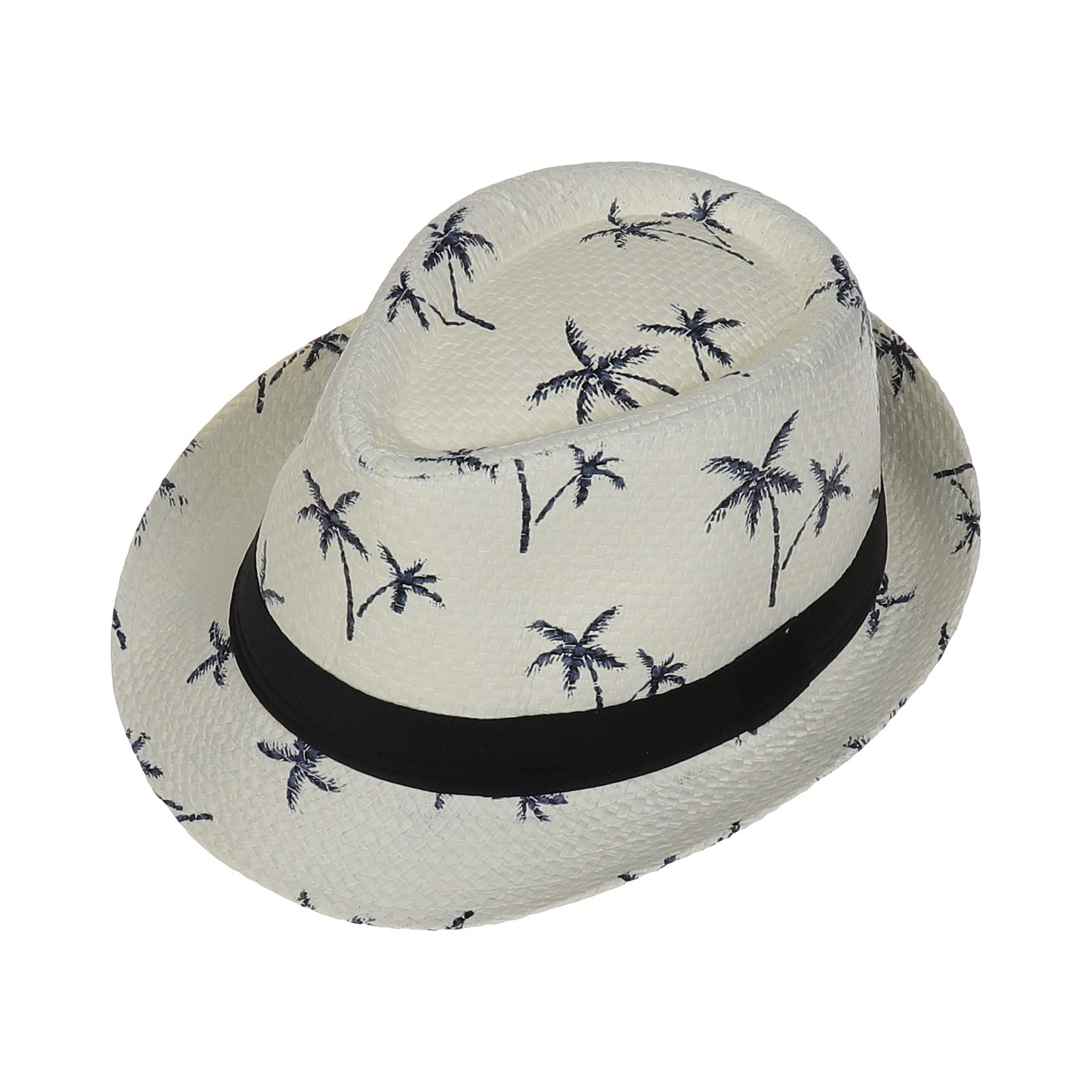 JK Home Sombreros de paja hawaianos Fedora para hombres y mujeres, unisex, Trilby, Panamá, verano, sol, jazz, disfraz de fiesta