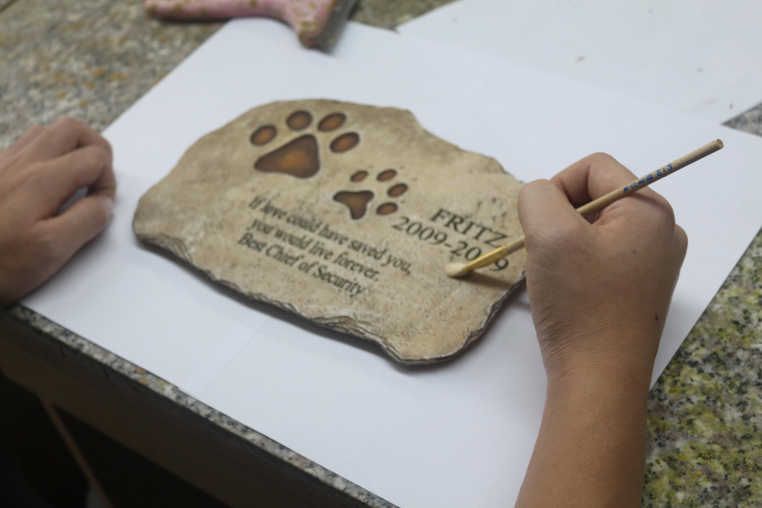 JHB Personalizzato Pet Memorial Pietre per Cane Gatto, Stampe Paw Personalizzate Cat Dog Memorial Garden Stepping Stones Cane Pietra Tomba del Gatto All'aperto