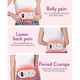 Portable Heating Pad for Period Cramps: Menstrual Heating Pad with Unique Design, Fast Heating Pad with 6 Heat Levels and 6 Massage Modes, Gifts for Her, Women, Teens and Girls