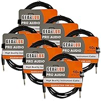 Vista 14 de Gearlux Cable de instrumento/cable de guitarra, 1/4 de pulgada, recto a recto, negro, 25 pies, paquete de 2