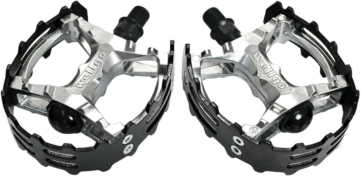 Wellgo Old School BMX MTB XC-II Bear Trap 1/2" Bicycle Pedals, Black, WE2971