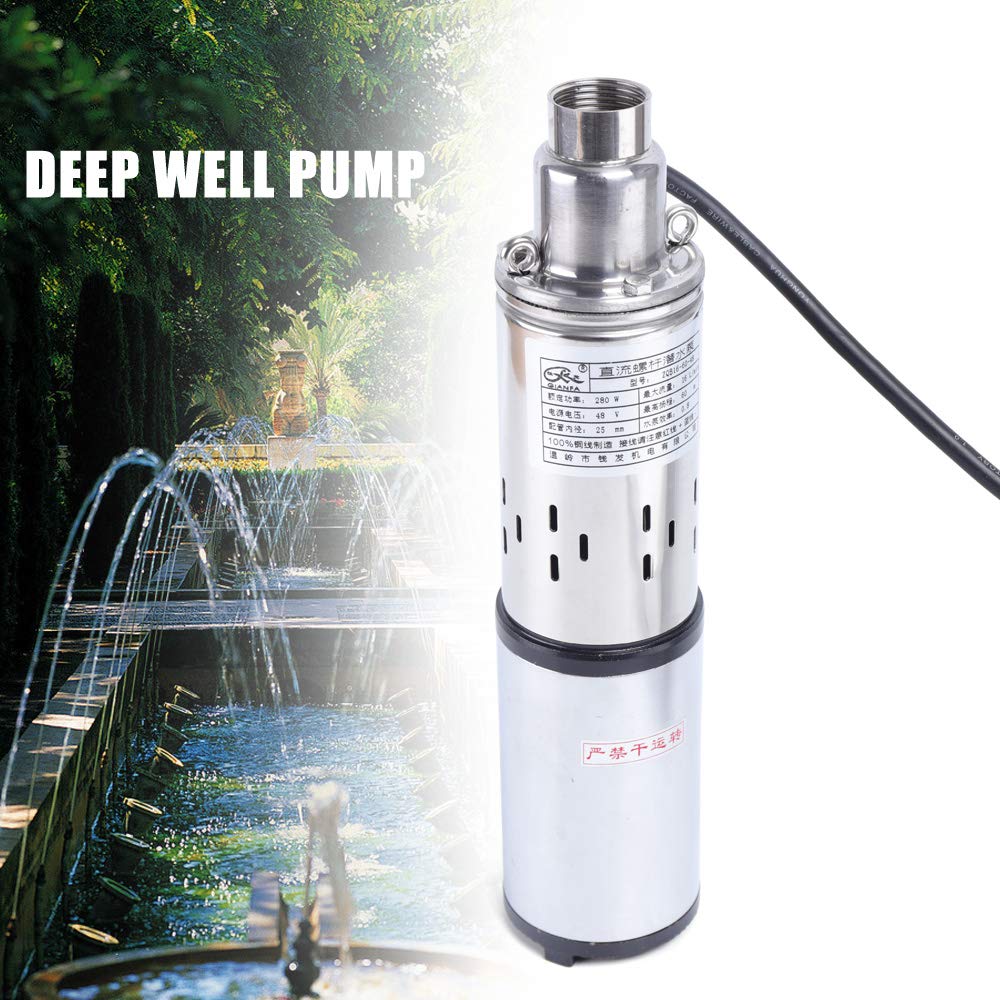Pompa a energia solare per fontane, pompa a immersione, DC 280 W, 48 V, per acqua domestica, irrigazione giardino, laghetti