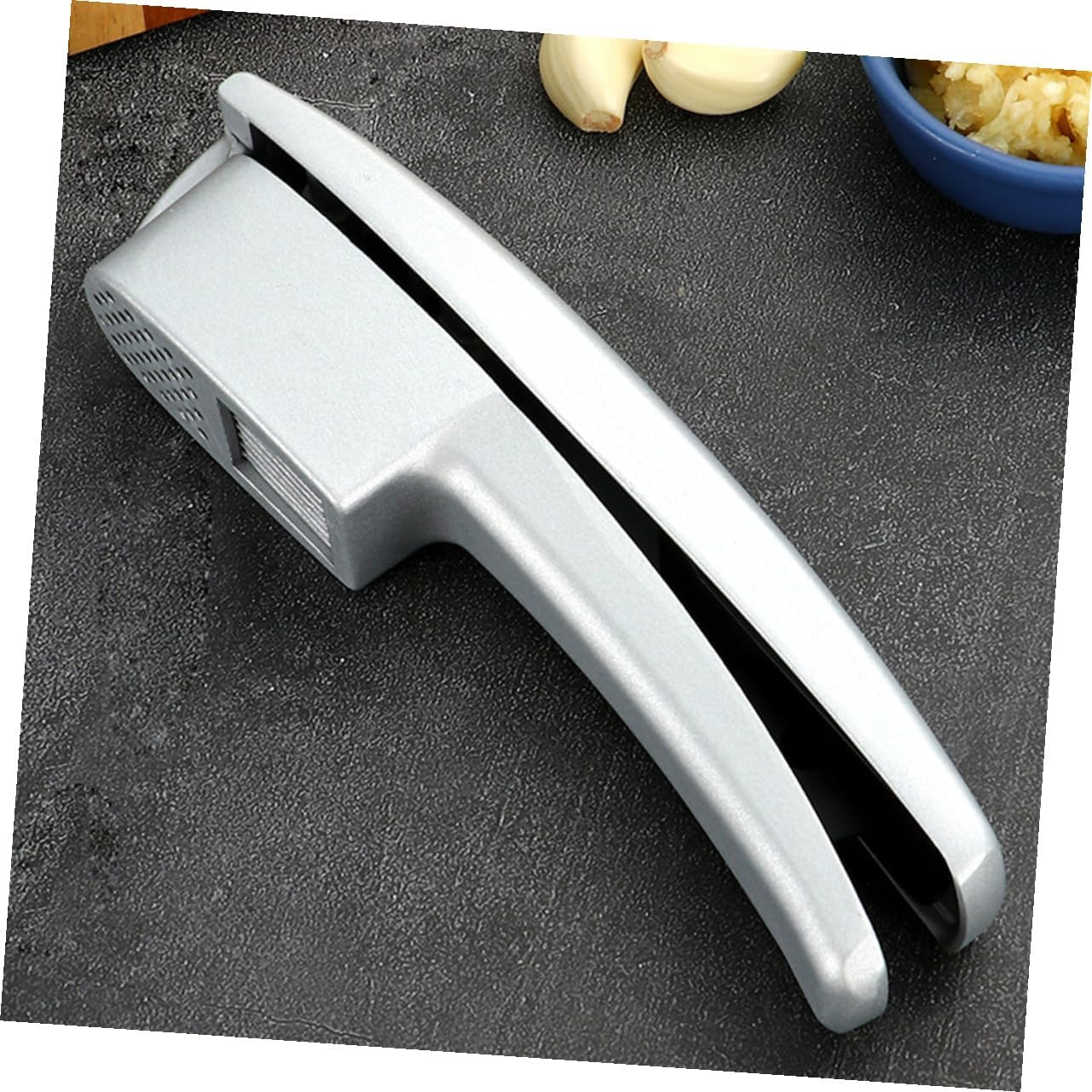 Generic Multi-functional Aluminum Alloy Garlic Press Garlic Mincer with Design Easy One-hand Operation and Crusher for Kitchen Cooking