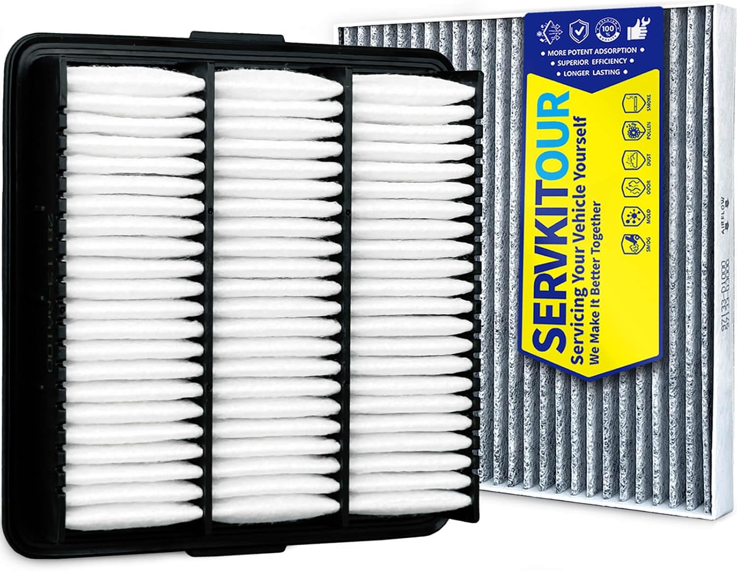 Engine Cabin Air Filter Set for Elantra (2021-2026) Only Gas, for Kona (2024-2026), Replace 28113-AA100, 97133-L1000