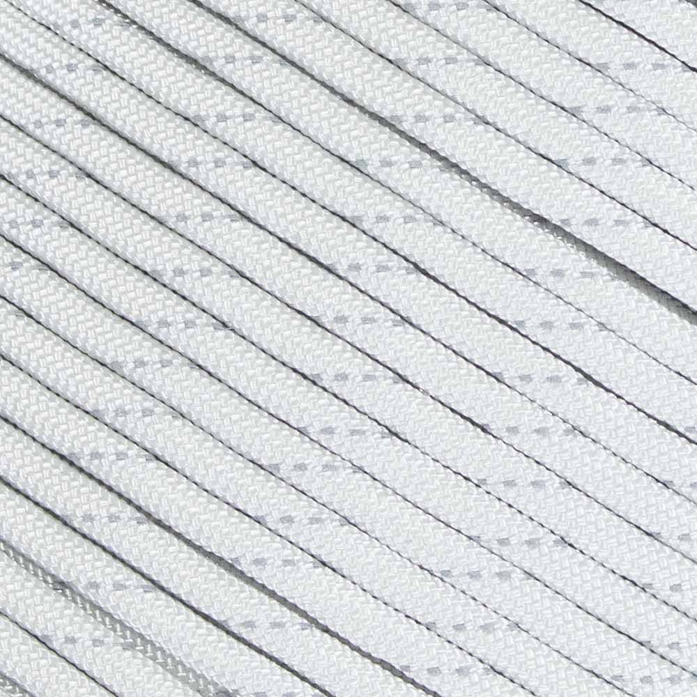 Fluorescent Reflective 550 Type III Guyline Tent Rope Camping Survival Cord High-Visibility Paracord- Rot and UV Fade Resistant (Reflective Silver Gray, 50 Feet)