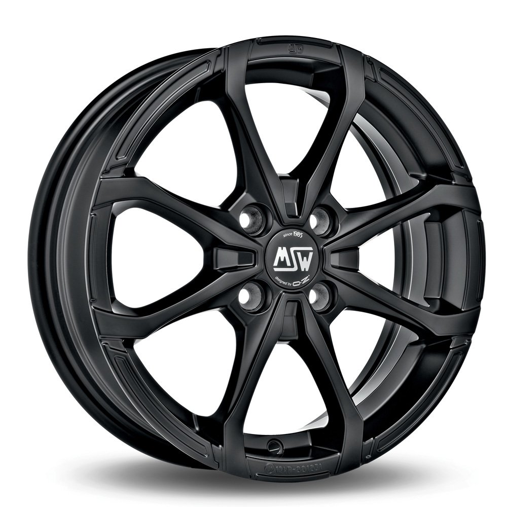 Msw MSWX4 nero opaco 6 x 16 4 x 100 ET44 Hub Bore 60.1 cerchi in lega