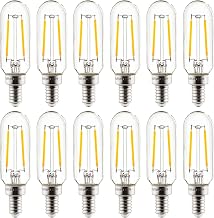 Sunlite LED Filament T8 Tubular Light Bulb, 2 Watts (25W Equivalent), Candelabra E12 Base, Dimmable, 85 mm, UL Listed, 130 Lumens, 2700K Soft White, 12 Count