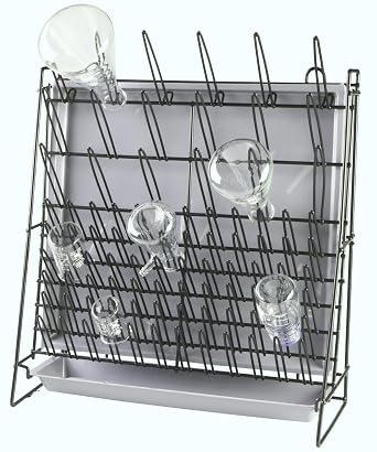 Heathrow Scientific HS23243A Glassware Drying Rack, 90 Pegs, Vinyl-Coated Steel Wire Construction, Self-Standing or Wall-Mountable