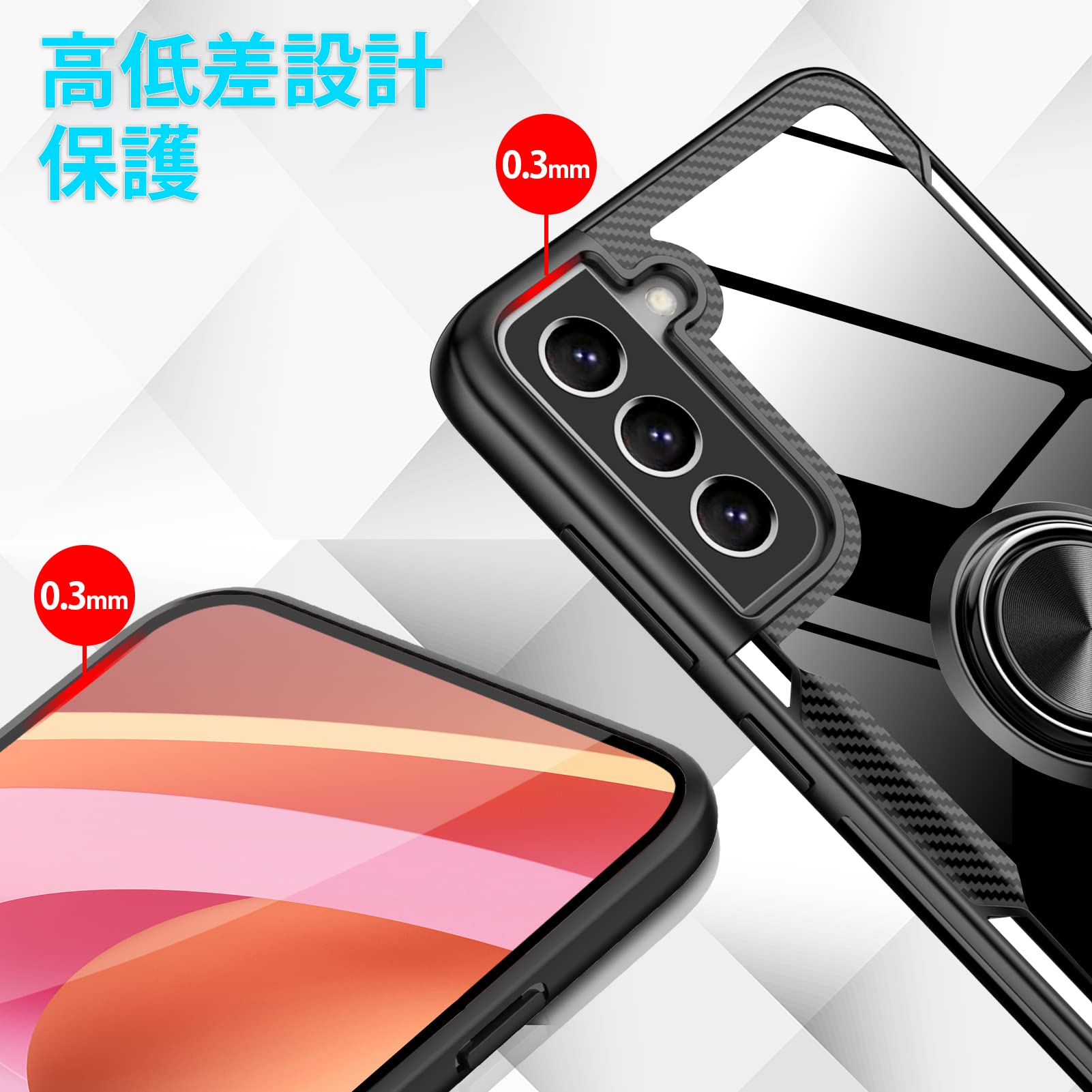 Amazon.co.jp: Huawei Mate 20 Pro ケース クリア リング付き 耐衝撃