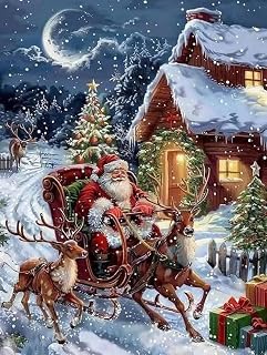 WUSARPLY Santa Claus Diamond Painting Kits for Adults Beginner | Christmas Diamond Art Kits Full Drill Diamond Dots Paint with Diamonds Gem Arts and Crafts for Beginner Home Wall Decor
