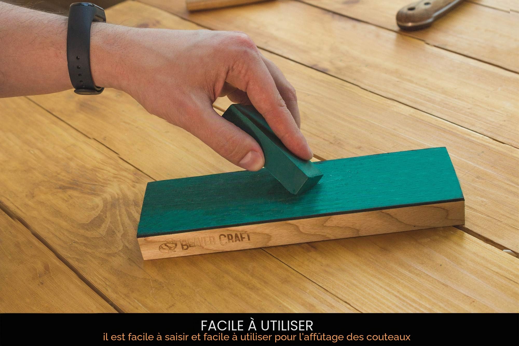 BeaverCraft Pâte d'Affilage Verte (Lot de 2) 100g – Pâte à Polir Fine pour Cuir, Ciseaux et Outils de Sculpture – Composé de Polissage pour Affûtage, Finition et Lustrage – Kit Entretien Lames – PP02
