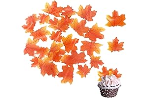 90 Edible Fall Leaves Gold Leaf Cupcake Toppers