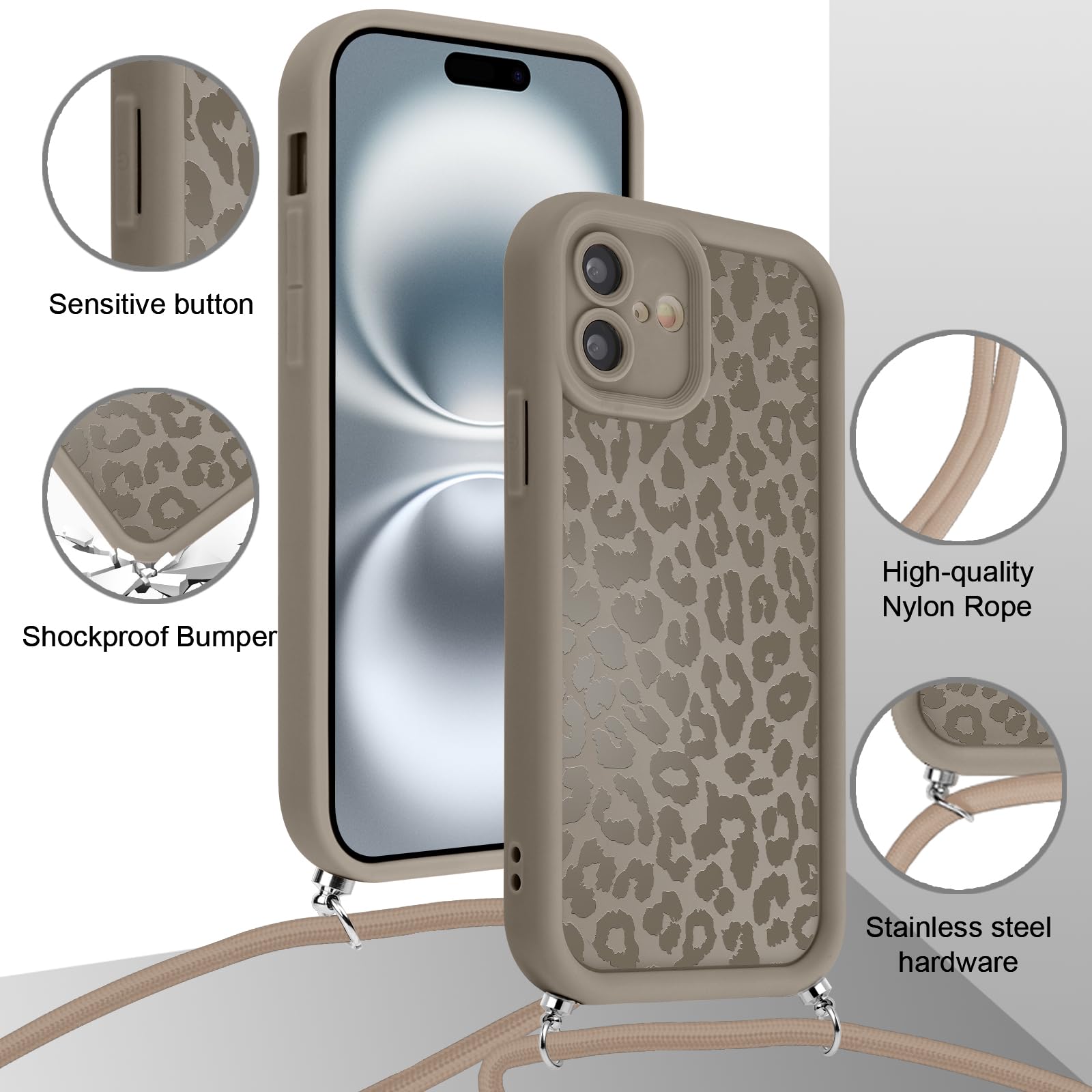 Xylota Magnetische beschermhoes voor iPhone 16 Pro met koord