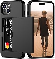 Vista 68 de Nvollnoe Compatible con iPhone 15 Funda con ranura para tarjetas, resistente, protectora de doble capa, a prueba de golpes, ranura oculta
