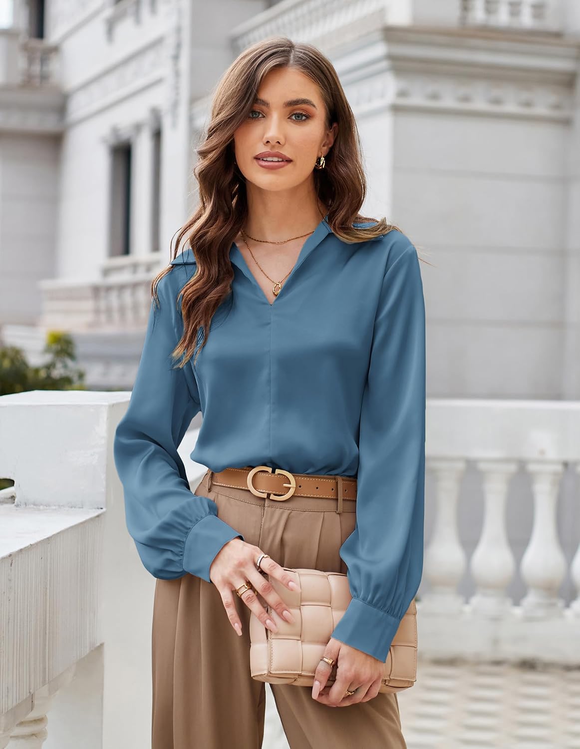 GRACE KARIN Chemisier D'Été Pour Femme - Col En V Bohème, Manches Courtes, Boutonné, Style Décontracté Élégant