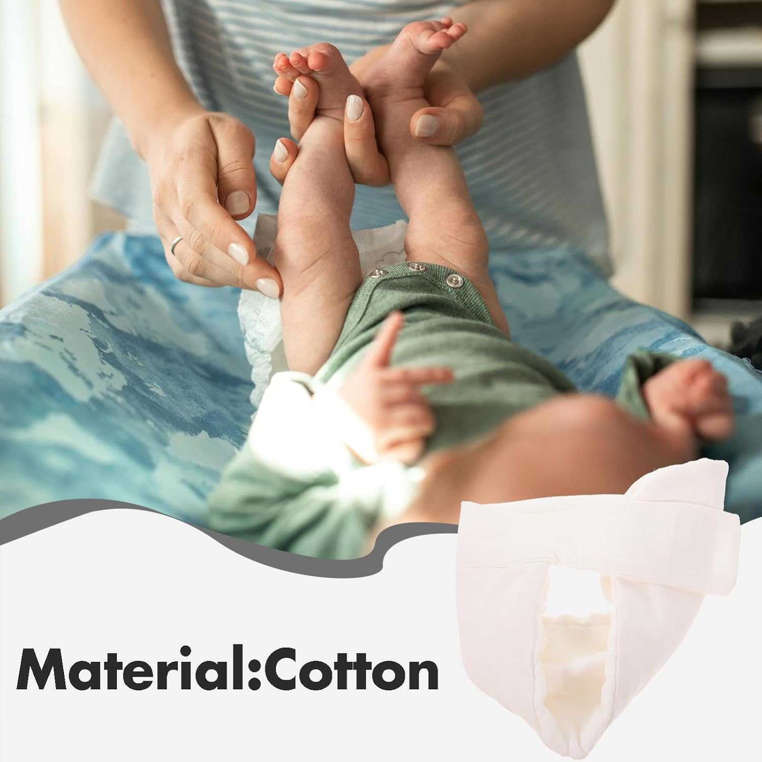 GARVALON 6pcs Newborn Boy Girl Washable Reusable Cotton Cloth Diapers Soft Breathable Adjustable for Boys Girls