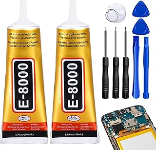 Handy Kleber Rückseite, Handy Display Kleber, Display Kleber Smartphone, 2PCS E8000 110mlx2 Transparent Handy Kleber Sekun...