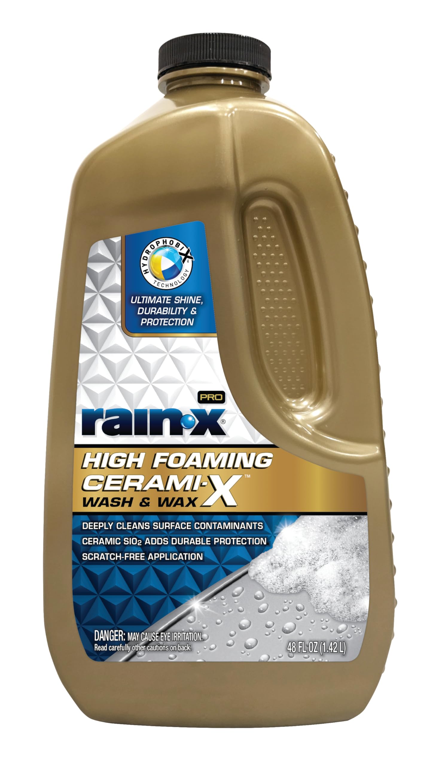 Rain-X 620199 Pro High Foaming Cerami-X Wash and Wax, 48oz - Deep Cleaning and High Foaming Formula to Wash and Protect Your Vehicle with Industry Leading Water Repellent