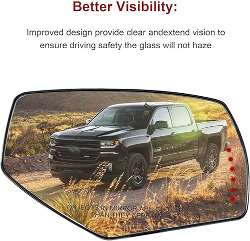 Miniatura 3 de Espejo lateral derecho de repuesto para Chevy Silverado 1500 2500HD 3500HD 2014-2017, GMC Sierra 1500 2500 3500 2015-2017 - Con soporte trasero y