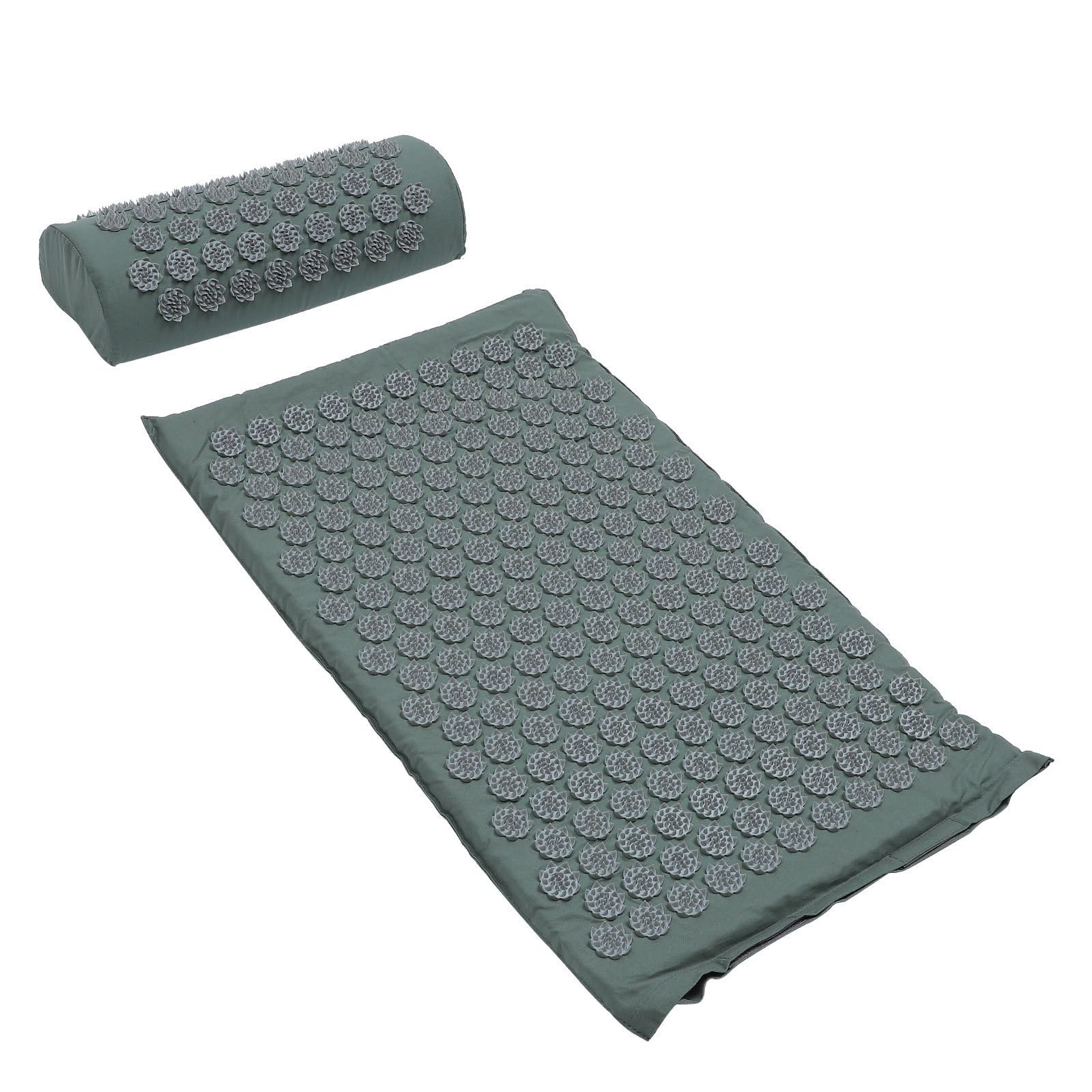 Tappetino Massaggiante Comodo e Rilassante e Cuscino per Massaggi Set 2 Pezzi con Tessuto di Cotone e Abs con Borsa per Yoga e Terapia Agopressione