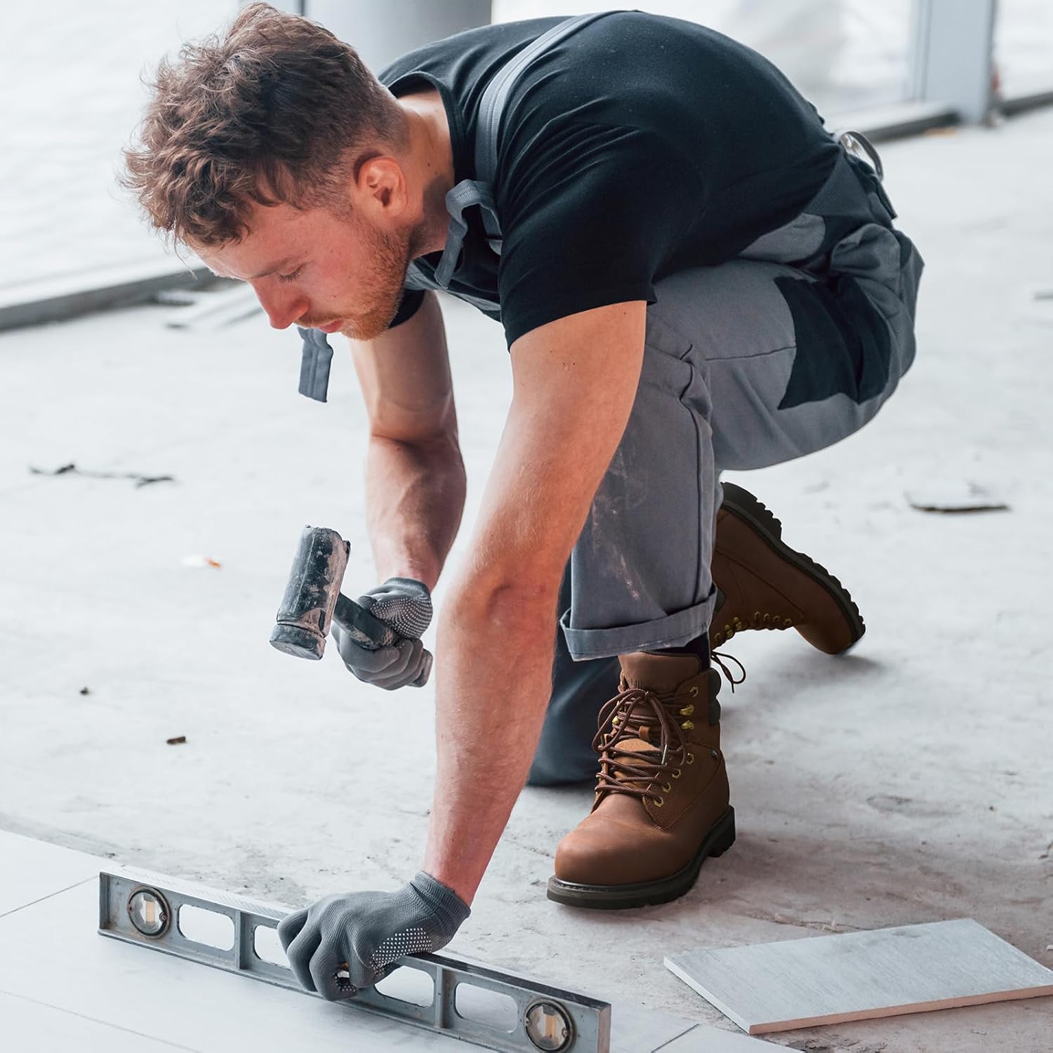 NINGO Waterproof Steel Toe Work Boots for Men, 6" Non Slip Comfortable Leather Workboots, Mens Safety Construction Shoes for Outdoor Industrial - Image 3