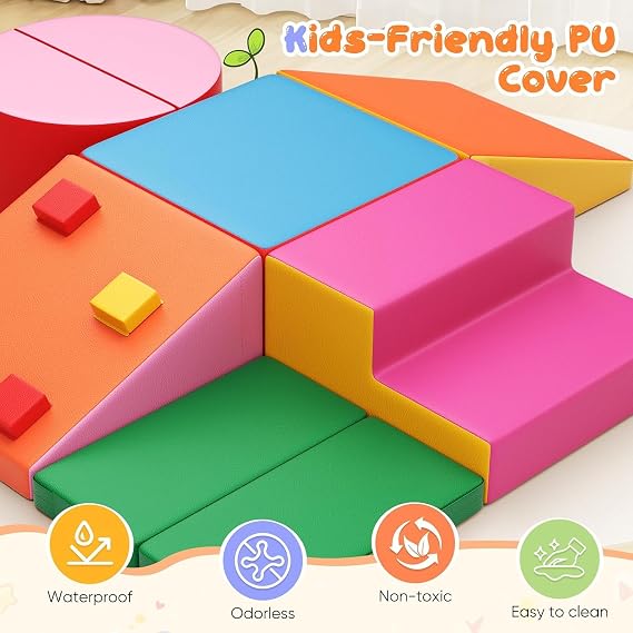 Soft Play Foam Building Blocks for Children,Climbing Toys for Toddlers from 1-3 Years (Colorful)