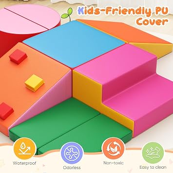 Soft Play Foam Building Blocks for Children,Climbing Toys for Toddlers from 1-3 Years (Colorful)