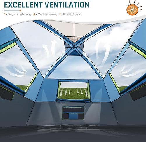 Miniatura 5 de Tents for Camping 610 Person Camping Tent with Screen Porch, Weatherproof Large Cabin Tent with Rainfly and Carry Bag, Family Tent for Outdoor