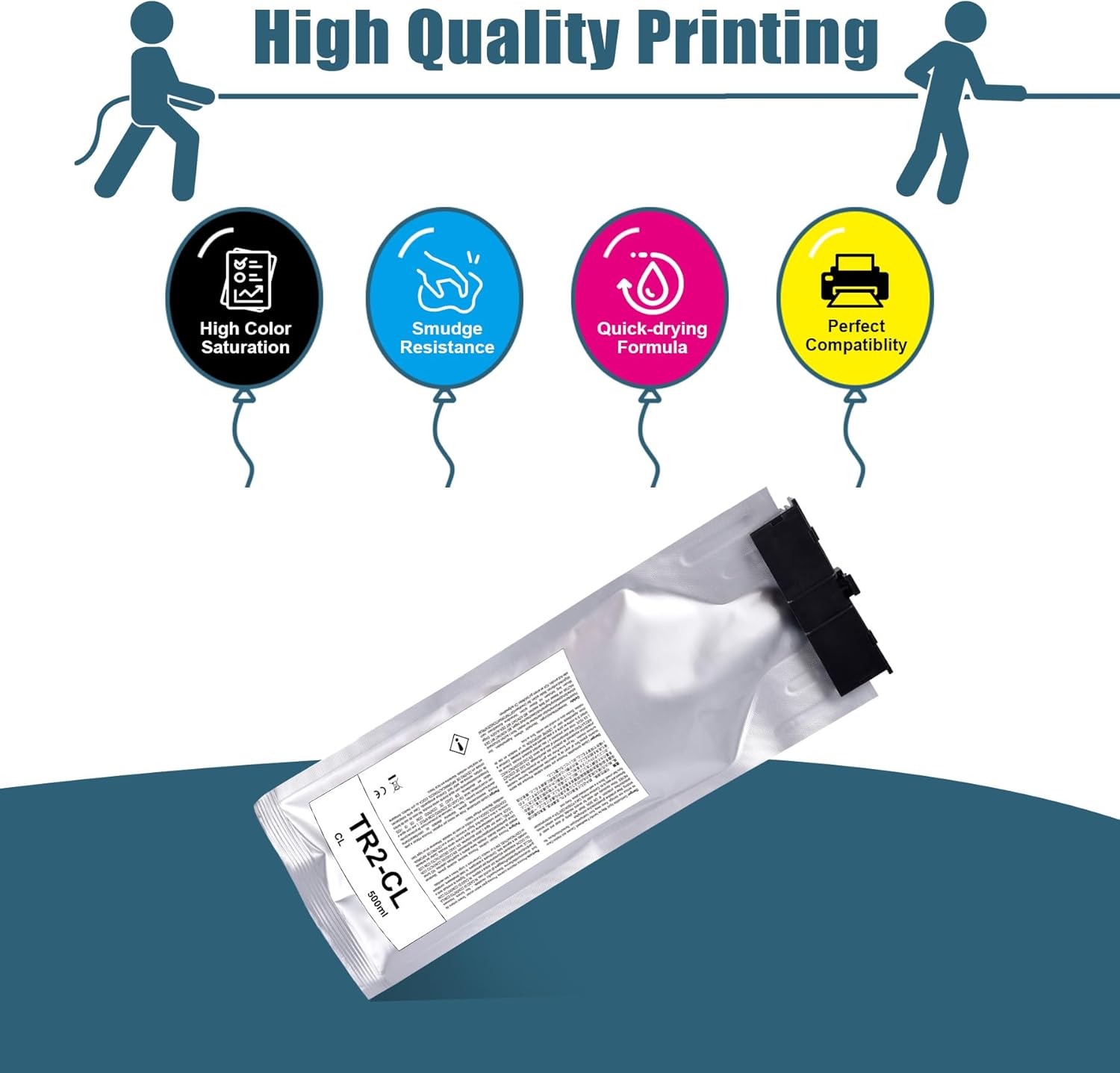 Compatible TR2 Cleaning Liquid Pouch Replacement for Roland TrueVIS TR2 Printers SG-300 SG-540 SG2-300 SG2-540 SG2-640 SG3-300 SG3-540 VG-540 VG-640 VG2-540/640 VG3-540 VG3-640 (TR2-CL 500mL)