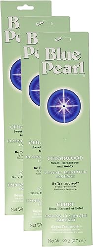 Blue Pearl Incienso de fragancia clásica, madera de cedro, 0.71 oz (paquete de 3)