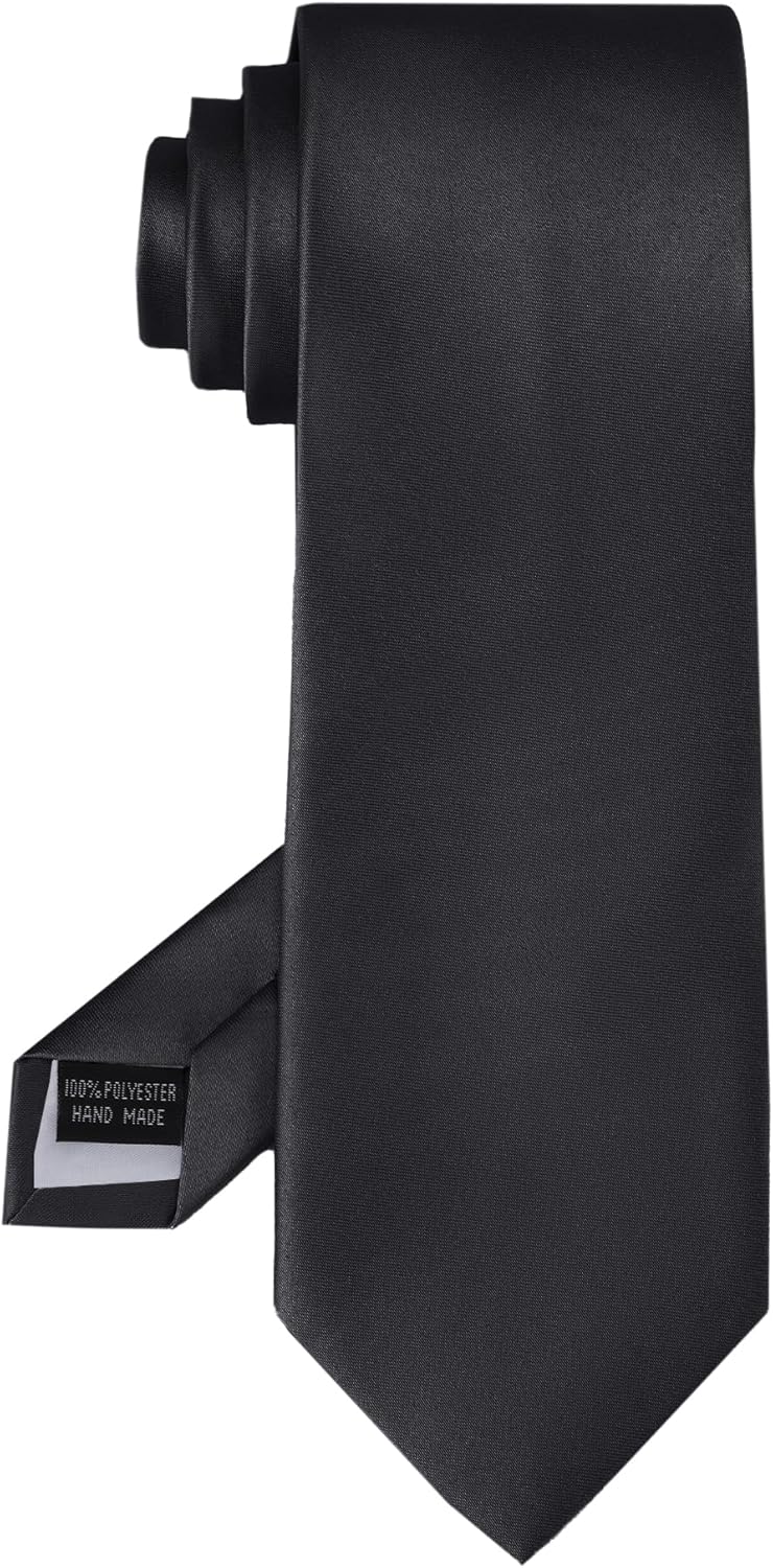 Solid Color Tie for Men, Formal Tuxedo Necktie, Business Suit Accessory for Weddings and Father's Day