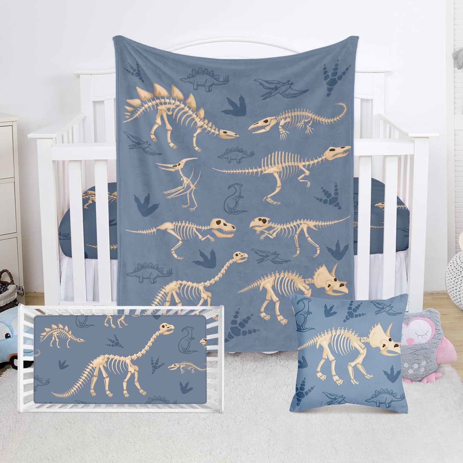 TNYKER Baby Crib Bedding Set, Dinosaur Crib Bedding Set, Nursery Dino Crib  Bedding Sets, Baby Boy Crib Sheet Set Crib Bedding Set for Girls