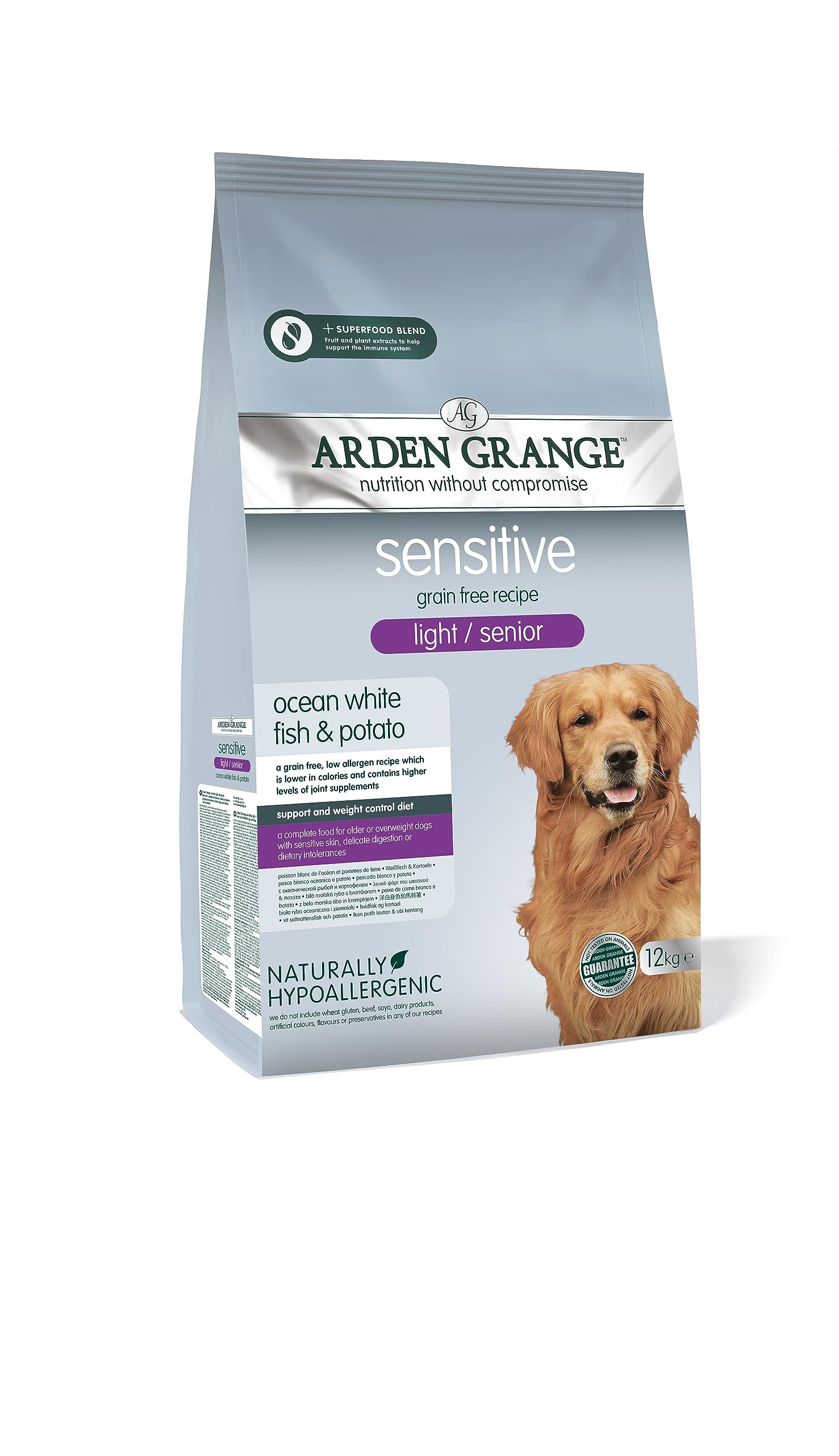 Arden Grange Sensitive Senior Dry Dog Food - 12KG