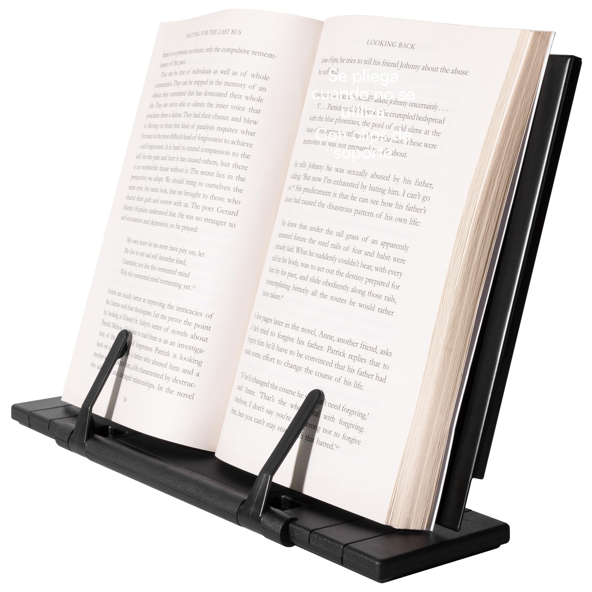 H&S Atril Metálico para Libros - Soporte Plegable y Portátil para Leer o Estudiar - Soporte Ajustable para Recetas o Libros de Estudio