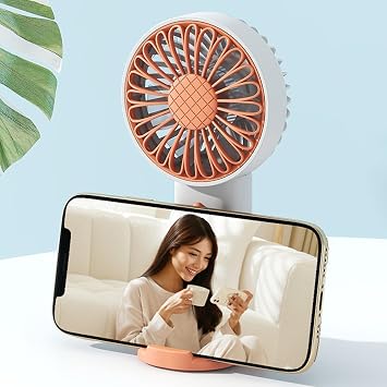 Handheld Fan Rechargeable, 3 Speeds Adjustable Lightweight Rechargeable Portable Fan Handheld with Base,Ultra Quiet High-Speed Portable Mini Fans for Vacation Outdoor Hiking Traveling