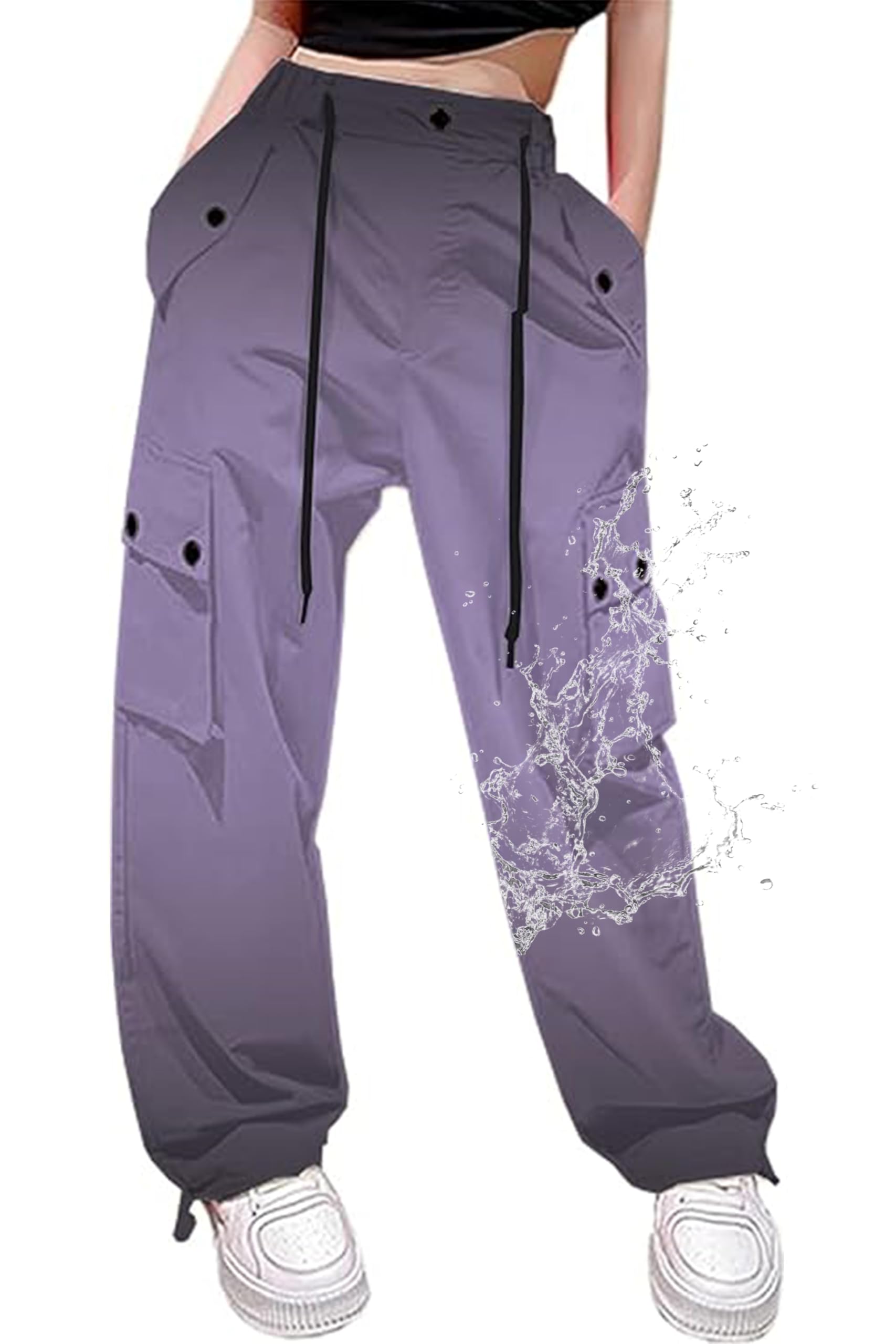 Cromoncent Girls &amp; Women Parachute Cargo Pants, 6Years-3XL