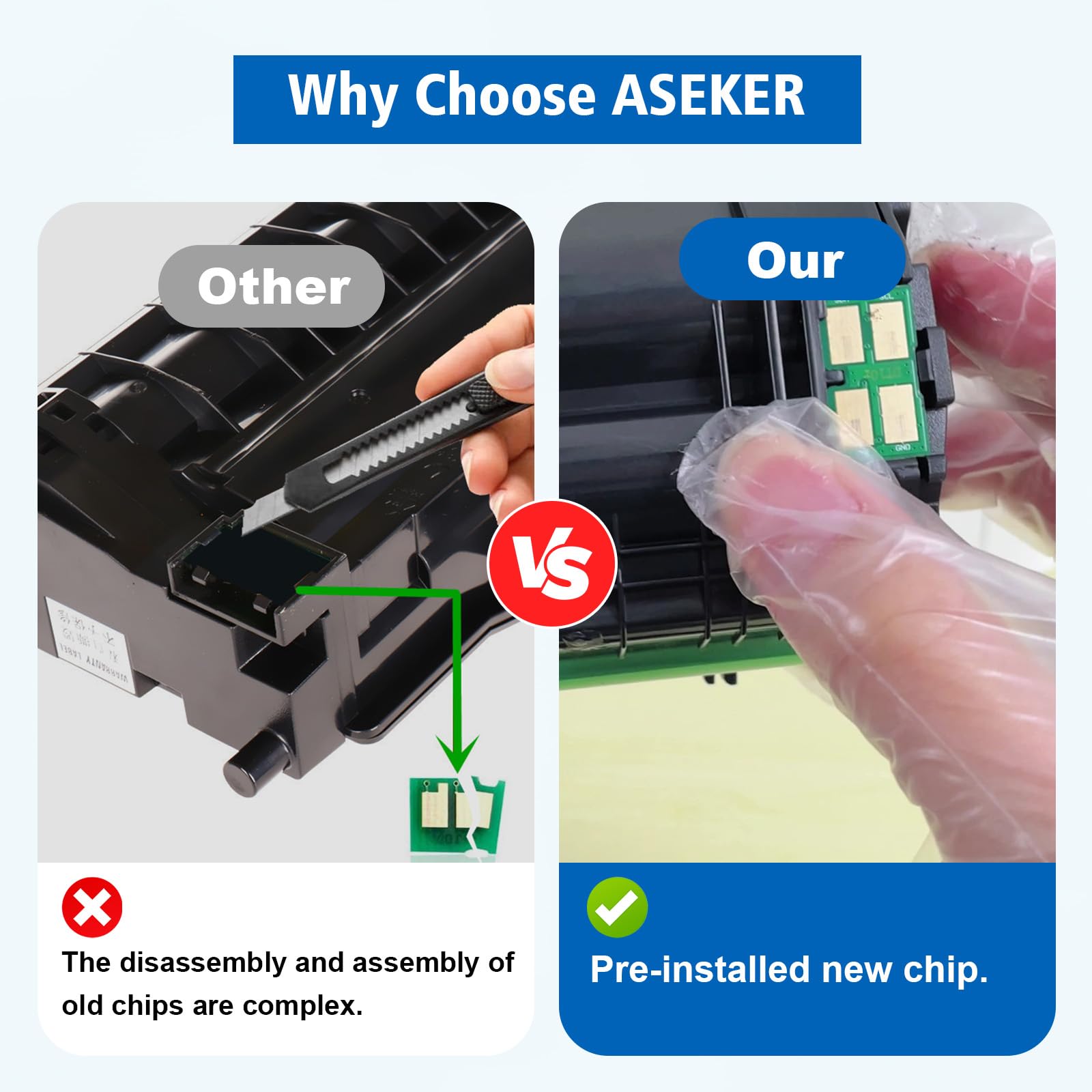 ASEKER Cartuccia Toner Rigenerata con Nuovo Chip 3000 Pagine Alta Capacità per Xerox B230 B225 B235 B230dni B225dni B235dni Sostituisce 006R04399 006R04400