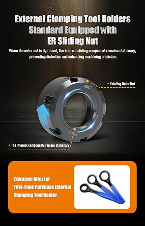 BMT55 0 Degree Driven Tool Holder Live Tool Holders BMT55-0-ER32 Precision CNC Lathe Tool Holder Axial Driven Tool Holder External Clamping Japanese NSK Bearings Turning Centers Turret Driven Holder