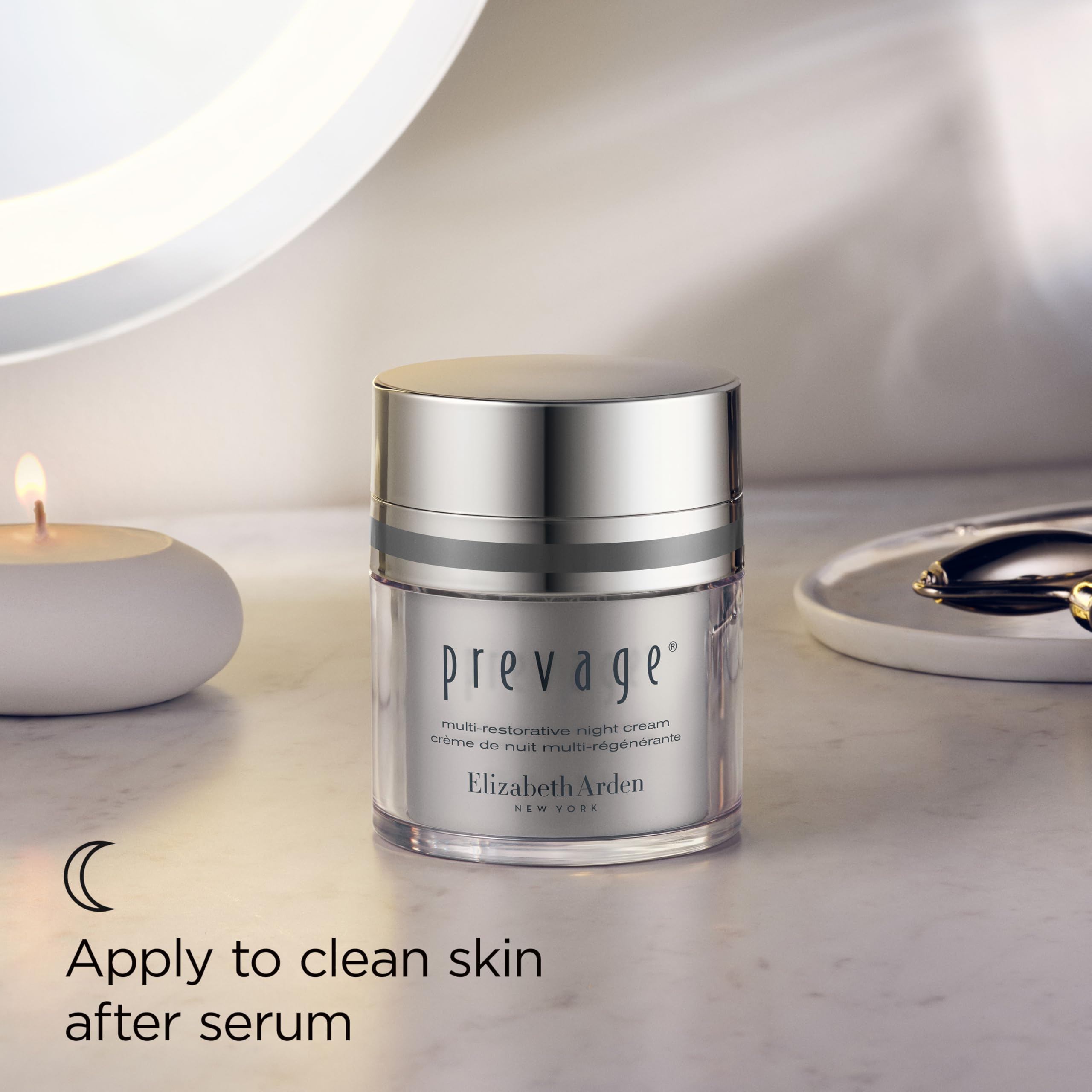 Elizabeth Arden PREVAGE Multi-Restorative Night Face Cream with Idebenone & Bio-Rhythm Recovery Complex, Moisturizer for Smoother, Firmer Skin, 1.7 oz