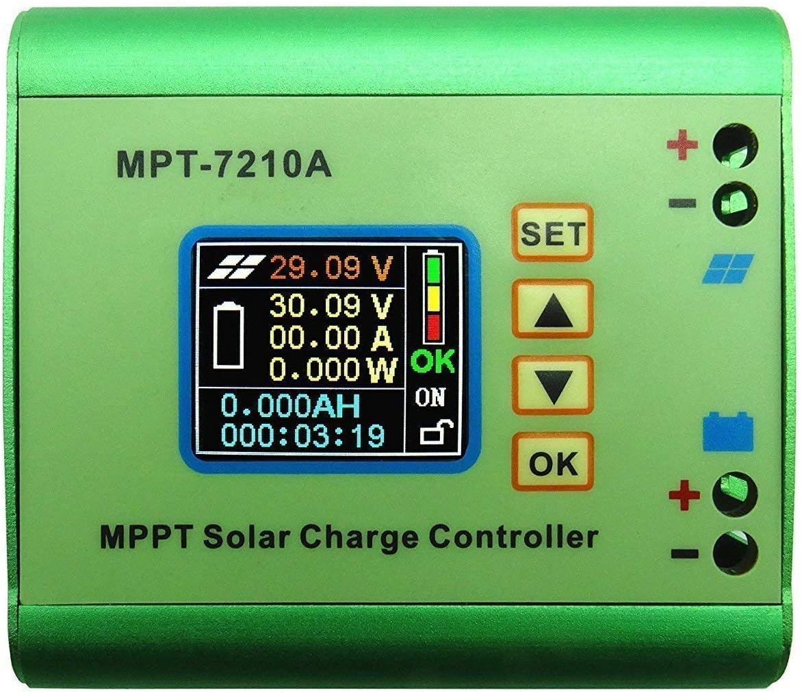 10A Solar Charge Controller Battery Solar Panel MPPT with LCD Display for 24/36/48/60/72 V Battery MPPT 7210A